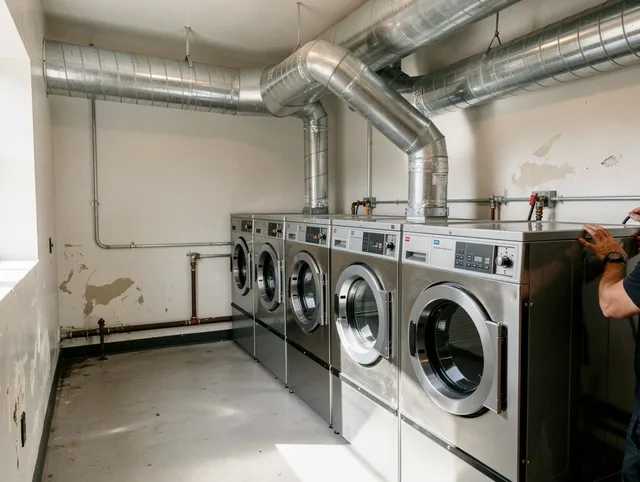 Westborough Dryer Vent Cleaning team performing large-scale commercial dryer vent cleaning in Westborough