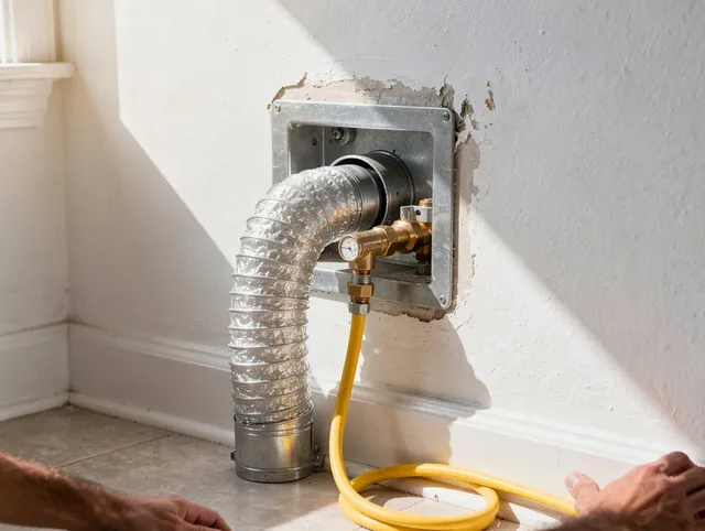 Westborough Dryer Vent Cleaning certified technician performing specialized gas dryer vent cleaning in Westborough